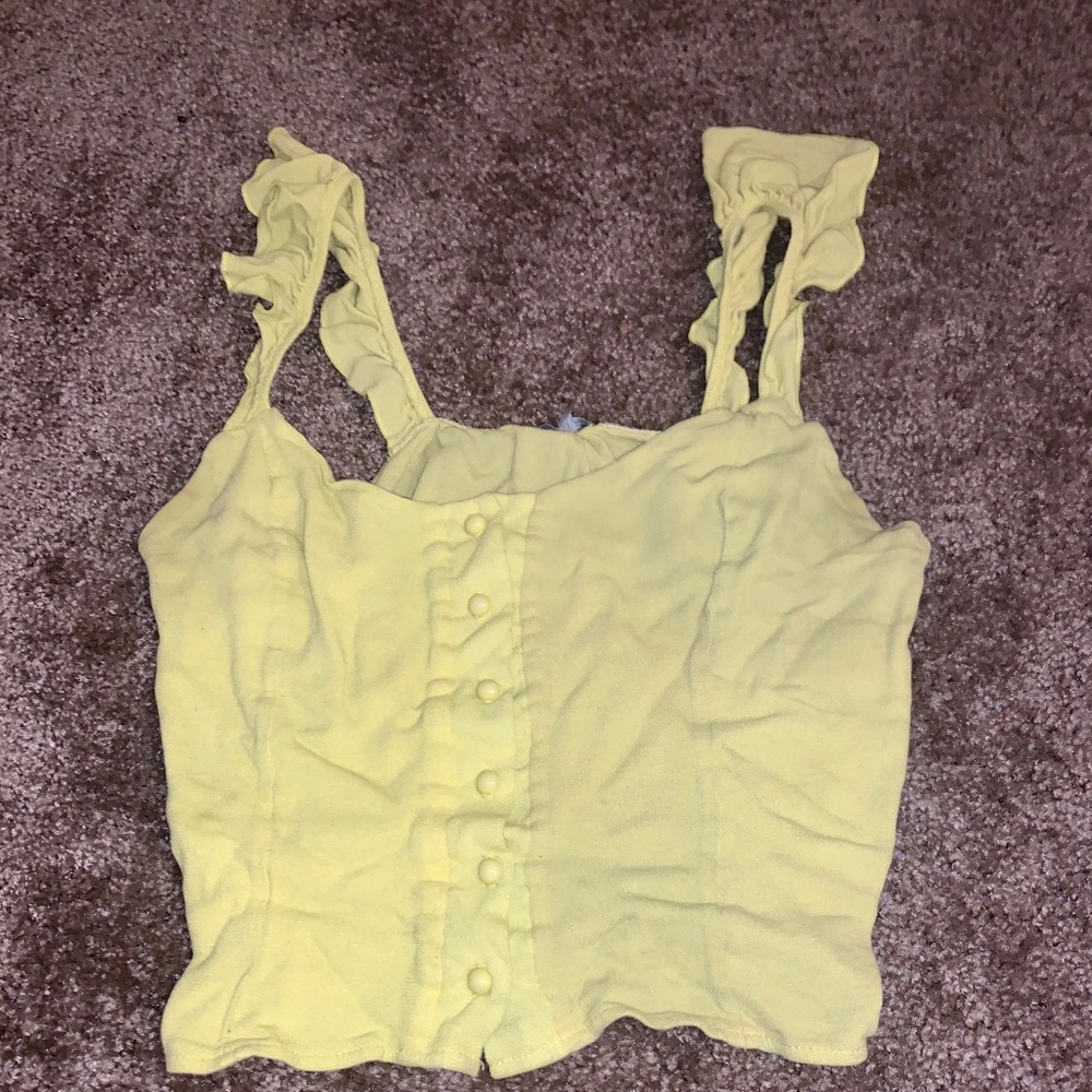 Crop top, ruffled sleeve